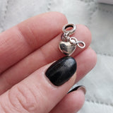 Heart Dangle Charm 925 Sterling Silver Fits Bracelet Necklace