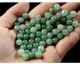 50PCS Natural Jade Jadeite Loose Beads Oil Round Smooth lulutong Bead 7-8mm