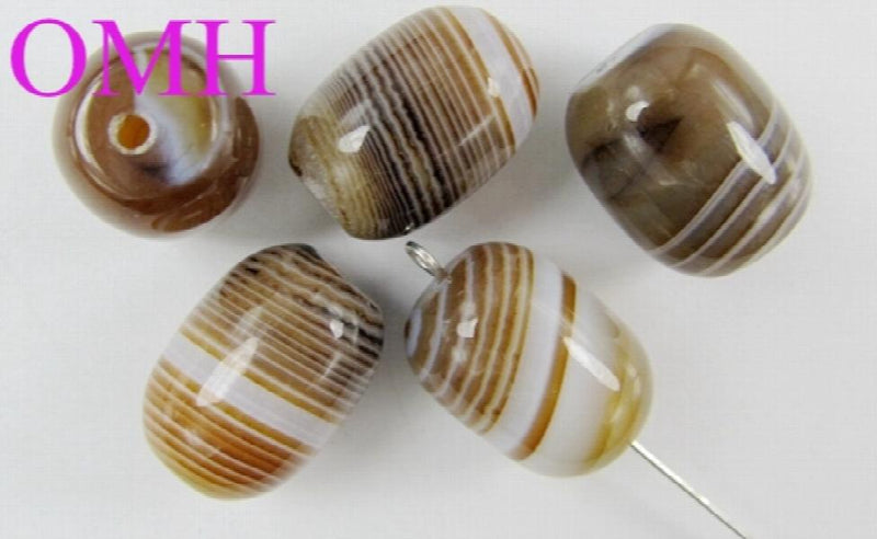5pcs 17x13.5mm Coffee Silk Cylindrical Beads PJ428