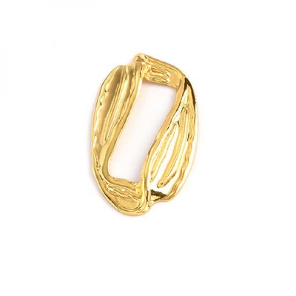 Brass Special-Shaped Hollow Earring Necklace Pendant, 33.7*20mm, Single Hole
