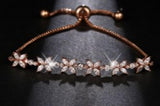 Romantic CZ Jewelry Leaf And Flower Cubic Zirconia Bridal Wedding Bracelets