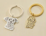 Custom Pet Portrait Keychain, Engraved Photo, Pet Loss Memorial Gift