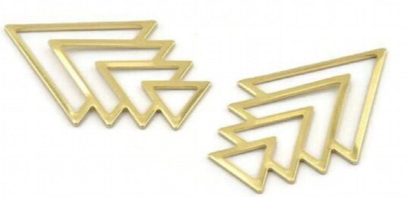 Raw Brass Triangle Charms Blanks for Jewelry Making