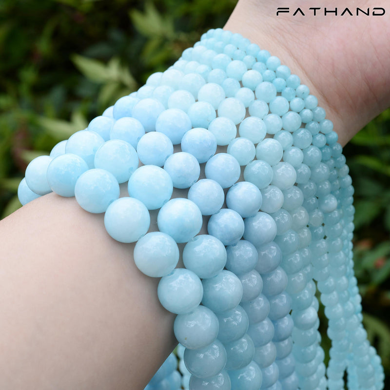 Topazs Light Jaspers Chalcedonys Round Loose Bead for DIY Bracelet
