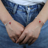 925 Sterling Silver Enamel Eye Fish Charm Bracelet for Women