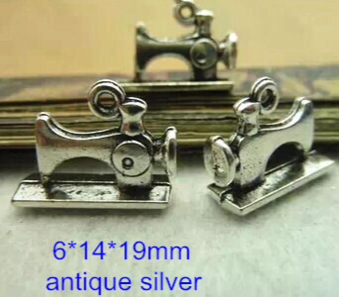40 pcs Vintage Metal Sewing Machine Pendant Handmade Accessories