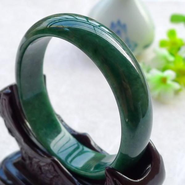 Natural Burmese Jadeite Dark Green Bracelet 54-64mm