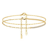 925 Silver Anklets: Tennis&Paper Clip&Mariner Link Chain