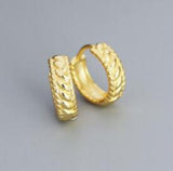 925 Sterling Silver Vintage Pattern Hoop Earrings for Women