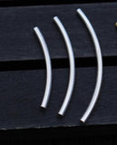 2pcs 925 Sterling Silver Bend Tube Beads 25-35mm DIY Jewelry Findings