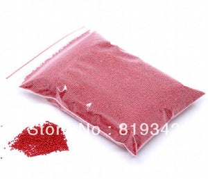 100g Red Micro No Hole Glass Seed Beads Scrapbooking