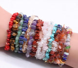 Colorful Rainbow Freshwater Pearl/Stones Bracelets 10pcs Bulk