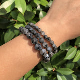 Natural Larvikite Bracelet Faceted Beads Crystal Quartz Healing Stone