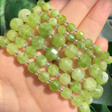 Green Peridots Crystal Stone Faceted Round Beads for Jewelry Making