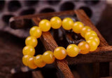 100% Natural Agate Yellow Beads Bangle Stretchy Bracelet 6mm--14mm