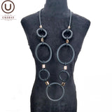 Rubber Jewelry Women Long Pendant Necklace Punk Style Clothes Accessories