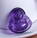 Koraba Amethyst Hand Carved Laughing Buddha Charm Pendant