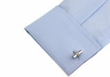 Silver Copper Cylinder Style Cuff Links for Men