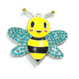 10pcs/lot Silvery Bee Rhinestone Pendants for Summer Jewelry