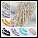 20 Strand 4mm Round Pearlized Glass Pearl Beads Strands for DIY Jewelry Making