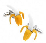 Banana Cuff Links For Men Fruit Brass Material Yellow Cufflinks