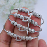 Children's Copper Baby Bracelet Charm Beads Bangle Jewelry