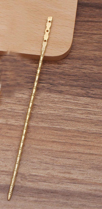10 PCS 139mm Vintage Brass Hair Sticks Bridal Headdress DIY Accessories