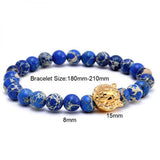 8mm Natural Stone Leather Bracelet Men's Charm Bracelet