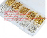 3 4 6mm Copper Ball Frosted Crimp End Stopper Spacer Beads for Jewelry Making