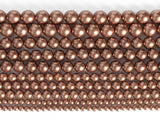 Orange Brown Pearl Loose Beads Smooth Round Shape 4/6/8/10 mm DIY Jewelry Making