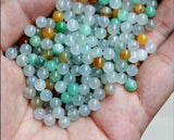 10PCS Natural Jade Jadeite Loose Beads Ice Round Smooth Loose Bead 5mm