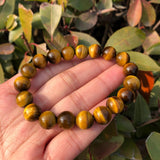 Yellow Tiger Eye Bracelet Crystal Quartz Healing Stone Jewelry