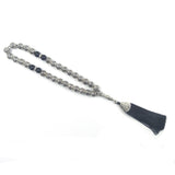 10mm Silver Plated Prayer Beads with Tassel - Wedding Tasbih