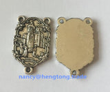 Antique Silver Plating Rosary Centerpiece, Fatima Rosary Center
