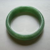 Zheru Jewelry Natural Burmese Jadeite 54-64mm Light Green Bracelet