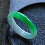 Zheru Jewelry Natural Burmese Jadeite Two-Color Bracelet 54-61mm