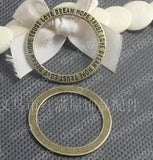 100 pcs Antique Bronze Circle Word Charms Pendants for Jewelry Making DIY