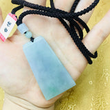 Natural JADE Good Fortune Pendant Necklace with Bead Chain