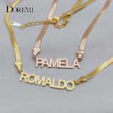 DOREMI Chain Name Necklace Pendant Necklace Personalized Nameplate Necklace Gift