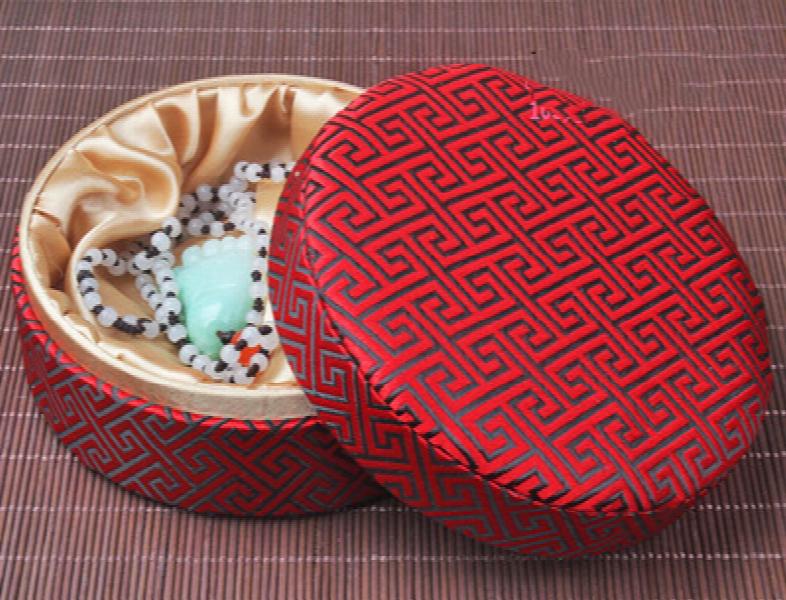 Chinese Silk Fabric Bracelet Jewelry Men Craft Storage Box 11x11x4.5 cm