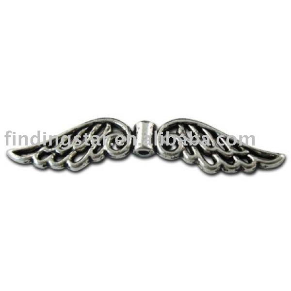 60pcs Large Angel Wings Pewter Beads Charm