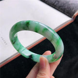 Zheru Jewelry Natural Two-Color Burmese Jadeite 54mm-64mm Bracelet