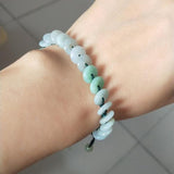 Zheru Natural Burmese Jade Three-Color Donut Bracelet