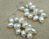 Grape Pearl Earrings 925 Sterling Silver Charming Women Jewelry