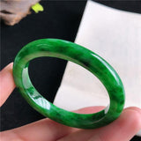 Zheru Natural Burmese Emerald Green Two-Tone Bracelet
