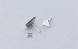 Asymmetric Earrings Real 925 Sterling Silver Geometric Studs