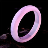 Zheru Jewelry Natural Agate Chalcedony Pink Purple Bracelet 54-64mm