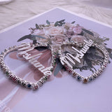 Heart-Shaped Name Earrings with Diamonds and Zircon