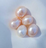 5pcs 10x13mm Loose South Sea Pink Purple Pearl Half Drilled