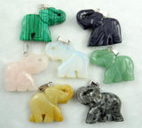 Tiger Eye Quartz Crystal Elephant Pendant for Jewelry Making